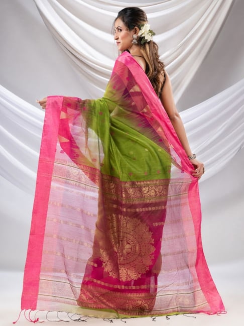 Buy Laxmipati Green & Pink Embroidered Net Fashion Saree - Sarees for Women  384995 | Myntra
