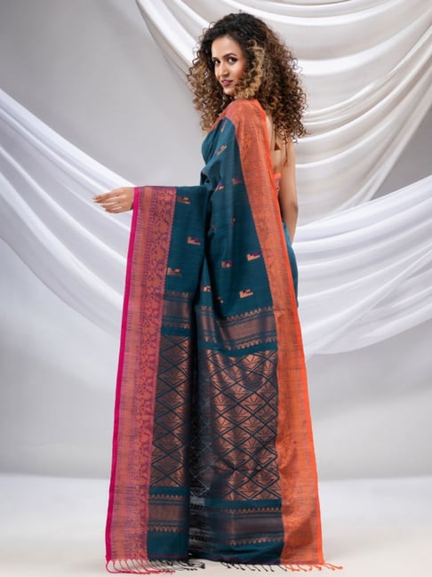 Denim Blue Aaisha Tussar Silk Embroidered Saree – TASARIKA - India's Most  Loved Sarees!
