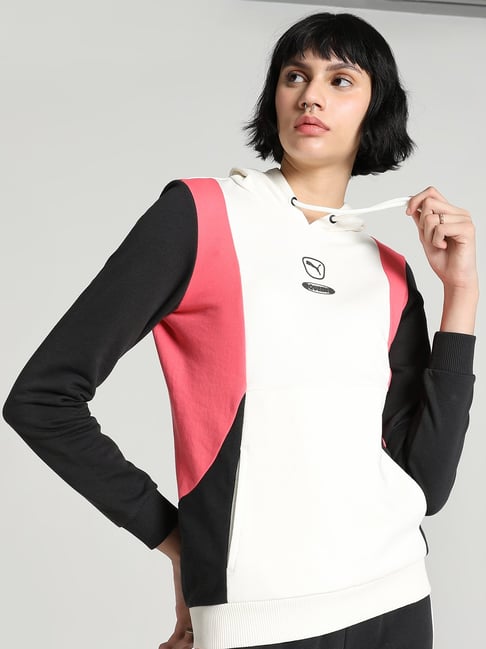 Color block clearance sheer hoodie