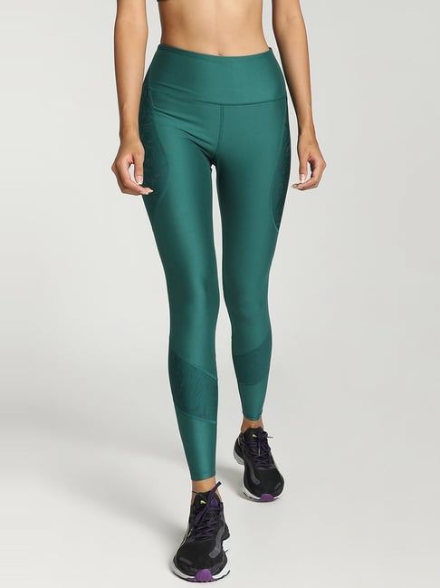 green solid legging