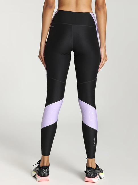 Buy Puma Black & Lilac Color-Block Tights for Women Online @ Tata CLiQ