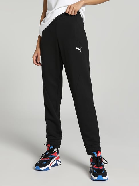 Buy Puma Black Cotton Mid Rise Track Pants for Women Online Tata