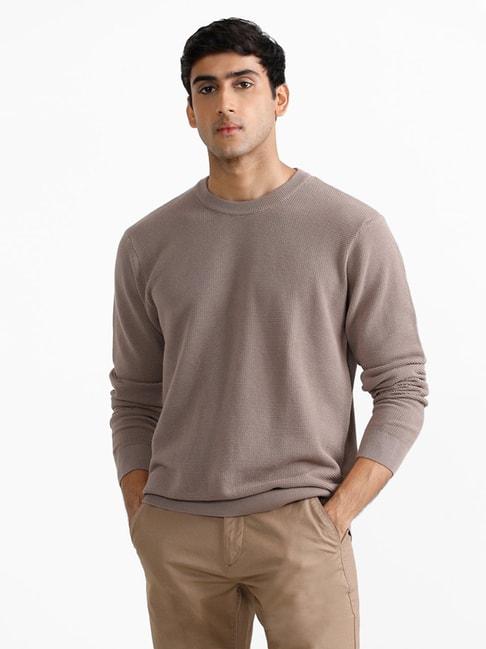 Ascot by Westside Taupe Relaxed Fit Sweater