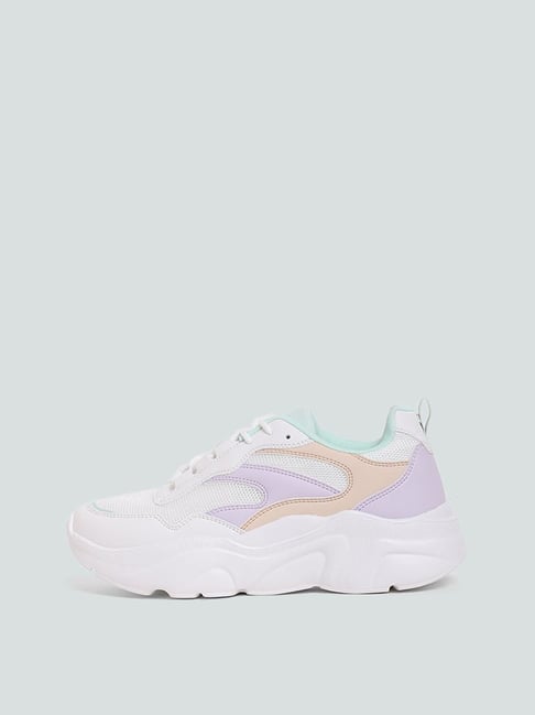 LUNA BLU by Westside Multicolored Pop Chunky Lace Up Sneakers