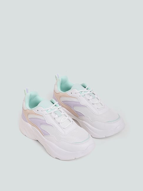 LUNA BLU by Westside Multicolored Pop Chunky Lace Up Sneakers