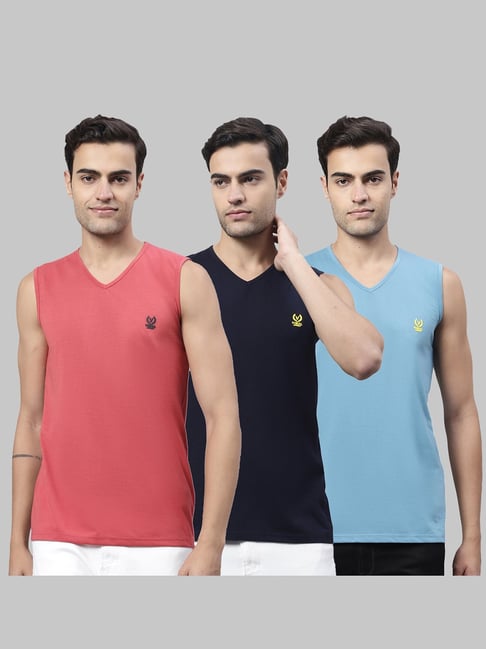 Vimal Jonney Multicolor Regular Fit Sleeveless Lounge T-Shirt - Pack of 3-picture-37