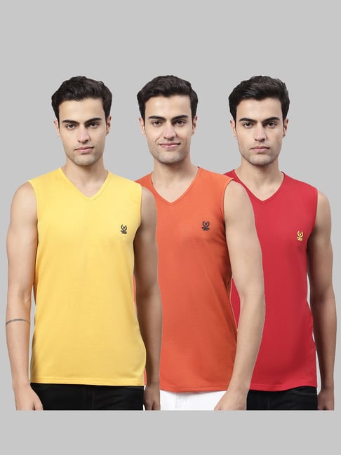 Vimal Jonney Multicolor Regular Fit Sleeveless Lounge T-Shirt - Pack of 3-picture-26