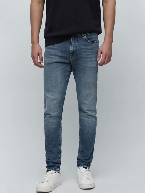 SELECTED HOMME Medium Blue Slim Fit Lightly Washed Jeans-picture-17