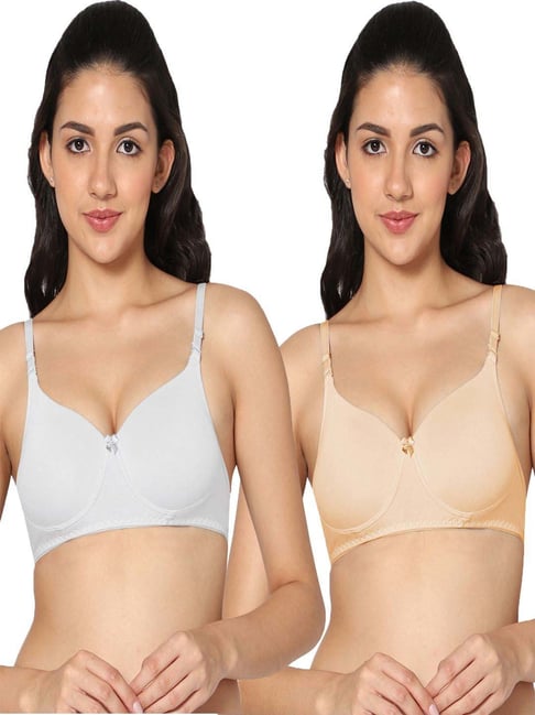 IN CARE White & Beige T-Shirt Bras - Pack Of 2