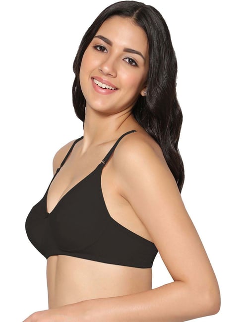 IN CARE Black Cotton T-Shirt Bra