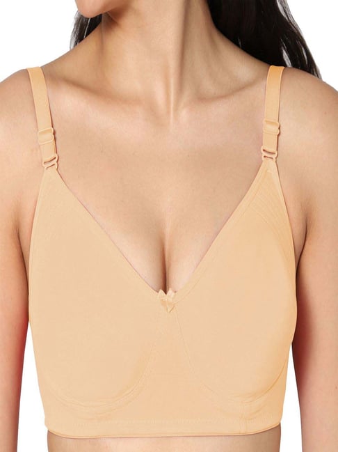 IN CARE Beige & Black Cotton T-Shirt Bras - Pack Of 2