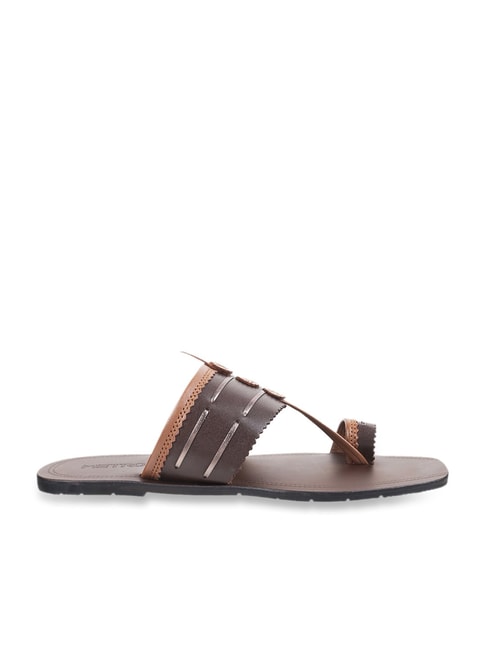 Buy Sandalwali Brown Leather Monica Toe Ring Sandals Online  Aza Fashions