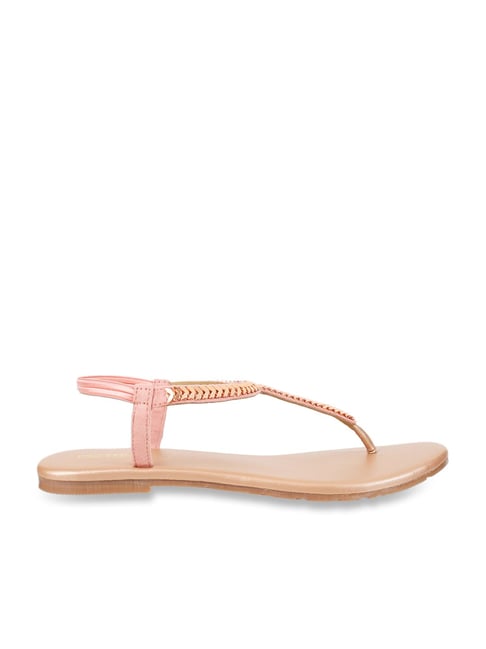 Amazon.com | Shoe Land Womens SL-Mona Flat Sandals Elastic Strappy String  Thong Ankle Strap Sandal Sparking Gladiator Summer Dressy Shoes for Daily,  2301Rosegold, Size 5.0 | Flats