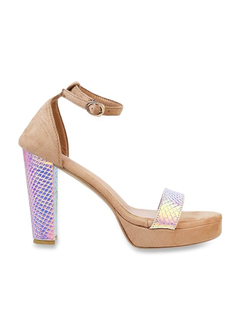 Womens Mochi gold sandals party fashion heels Size EU40 UK7 sexy diamond  shoes | eBay