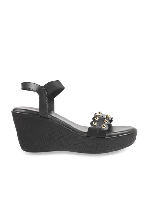 Black slingback wedge discount sandals