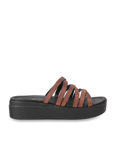 Bronze wedge sandals Pons Quintana Ankara 10281 oassi leather