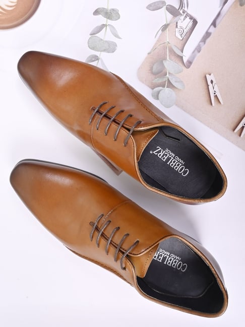 Buy Cobblerz Men s Tan Oxford Shoes for Men at Best Price Tata CLiQ