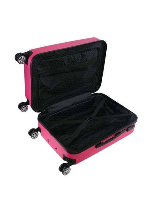 Swiss Brand Sion Rose Pink Striped Hard Medium Trolley Bag 41 cm