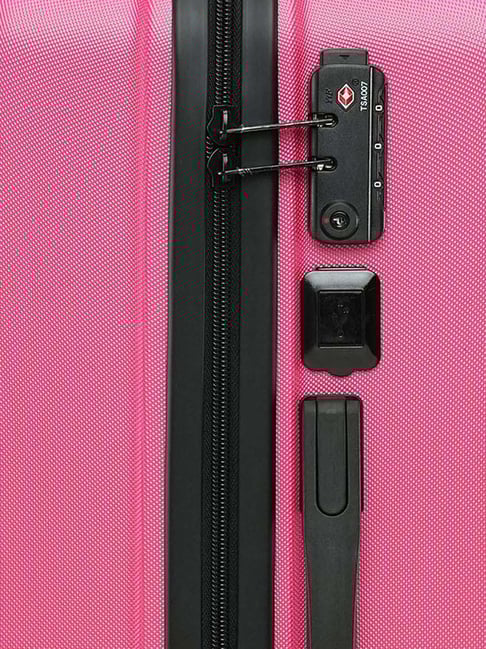 Buy Swiss Brand Sion Rose Pink Striped Hard Trolley Bag 41