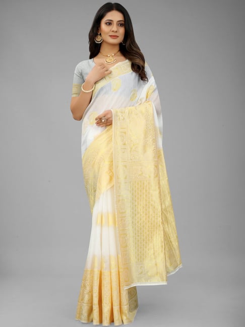 Buy Bollywood Deepika Padukone Off white gold Pure silk saree in UK, USA  and Canada