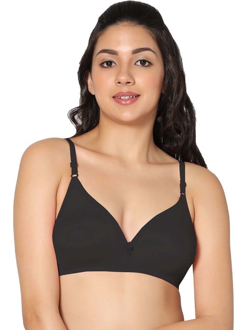 IN CARE Black Cotton T-Shirt Bra