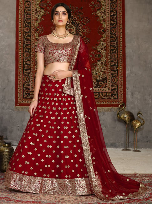 Black Colour Silk Choli and Lehenga with Attached Mukaish Georgette Drape  Dupatta