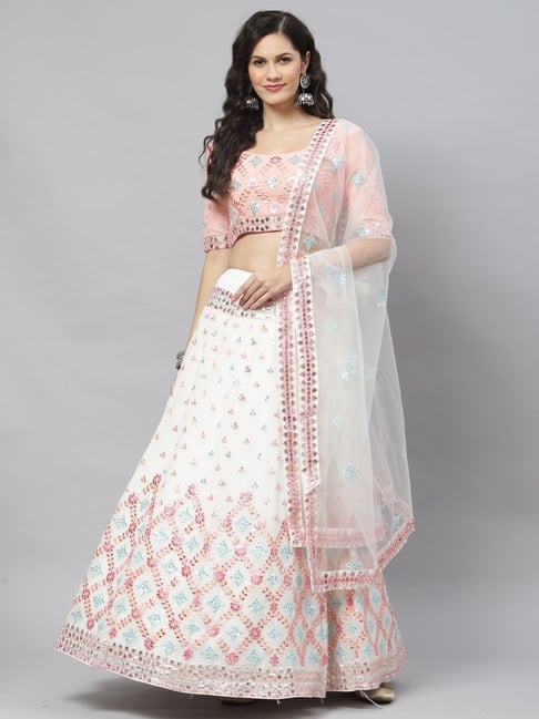 Shop Pink Lehenga With Blue Dupatta for Women Online from India's Luxury  Designers 2024