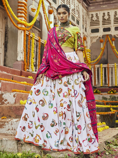 Pink Maslin Cotton Digital Printed Lehenga For Navratri – Gunj Fashion