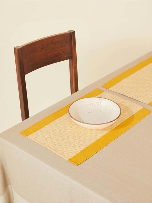 Fabindia Kislay Mustard Cotton 545 GSM Mat - Set of 6-image-21