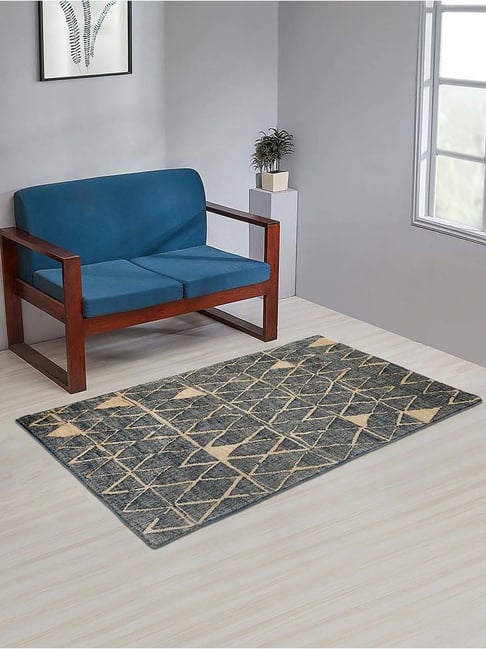 Fabindia Siyahi Blue Jute 1250 GSM Dhurrie