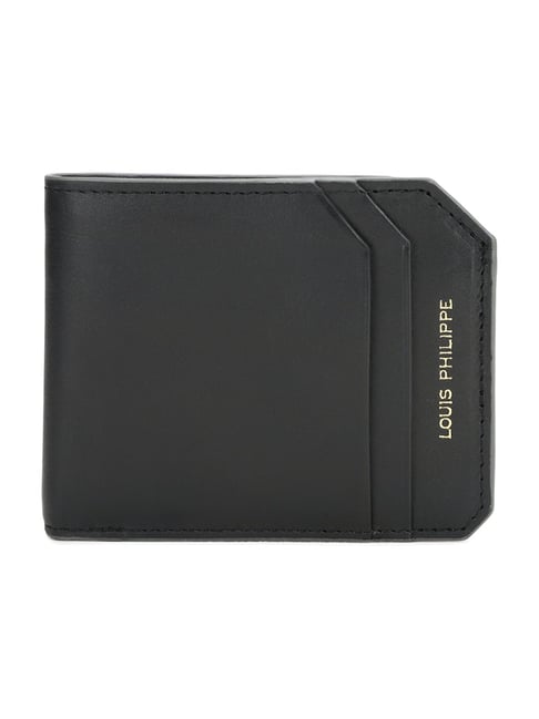 Louis Philippe Navy Textured Leather Bi-Fold Wallet for Men