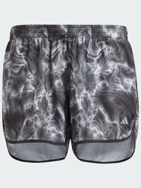 adidas Black White Printed Running Shorts