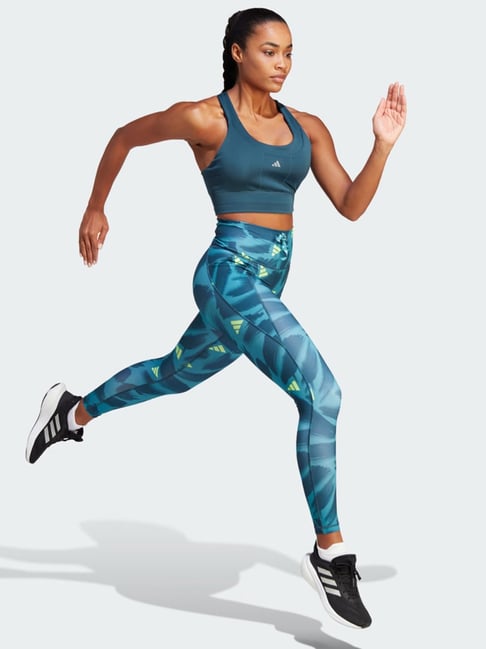 adidas Blue Printed Running Tights