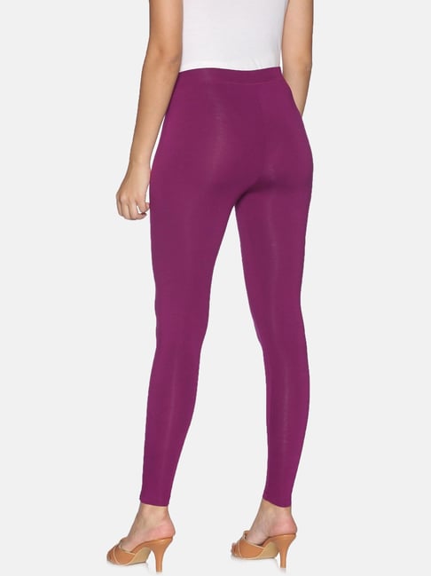 GO COLORS Women Solid Lavender Ankle Length Leggings : Amazon.in: Fashion