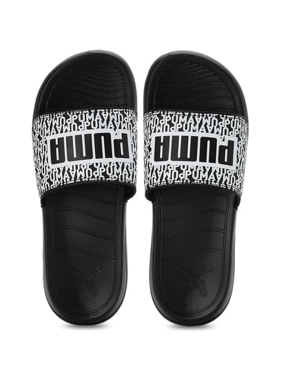 Buy Puma Men s Popcat 20 Mono Black White Slides for Men at Best