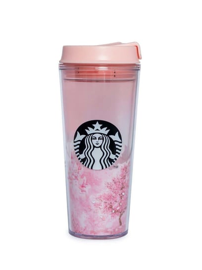 Starbucks Pink Cherry Blossom Gradient Mug With The Glass Straw