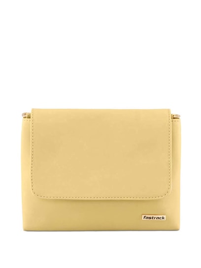 Yellow Foldover Chain Clutch Bag | New Look