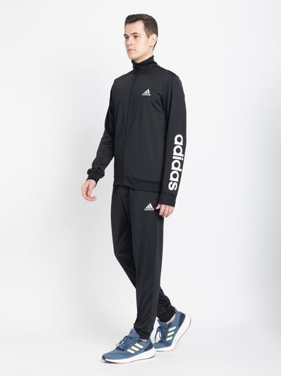 Mens black and white cheap adidas tracksuit