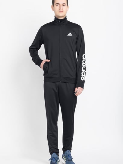 All black outlet adidas tracksuit mens