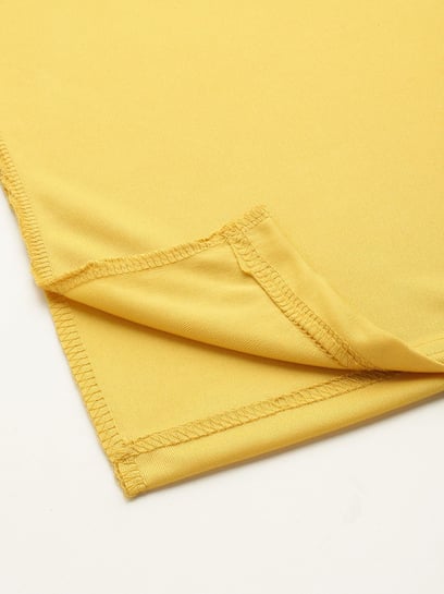 Ms.Lingies Yellow Plain Saree Shapewear