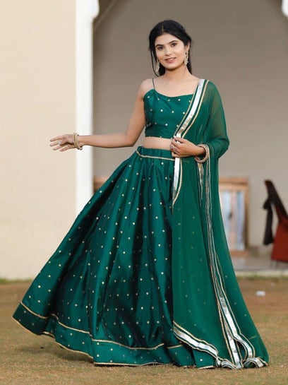 Bottle Green Silk Lehanga - Piharwa | Indian dresses, Online clothing,  Lehenga online