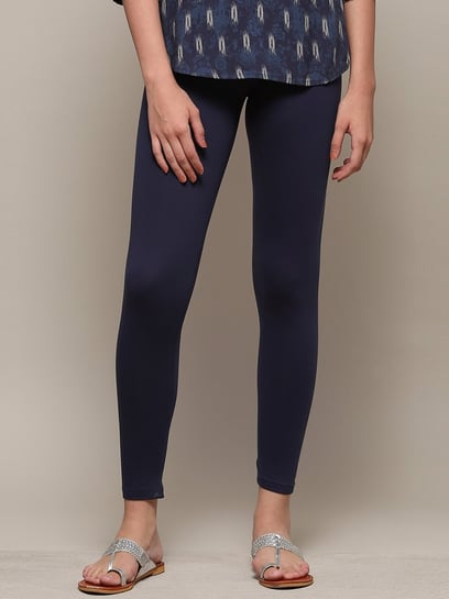 Buy BIBA Ecru Straight Fit Cotton Womens Leggings | Shoppers Stop