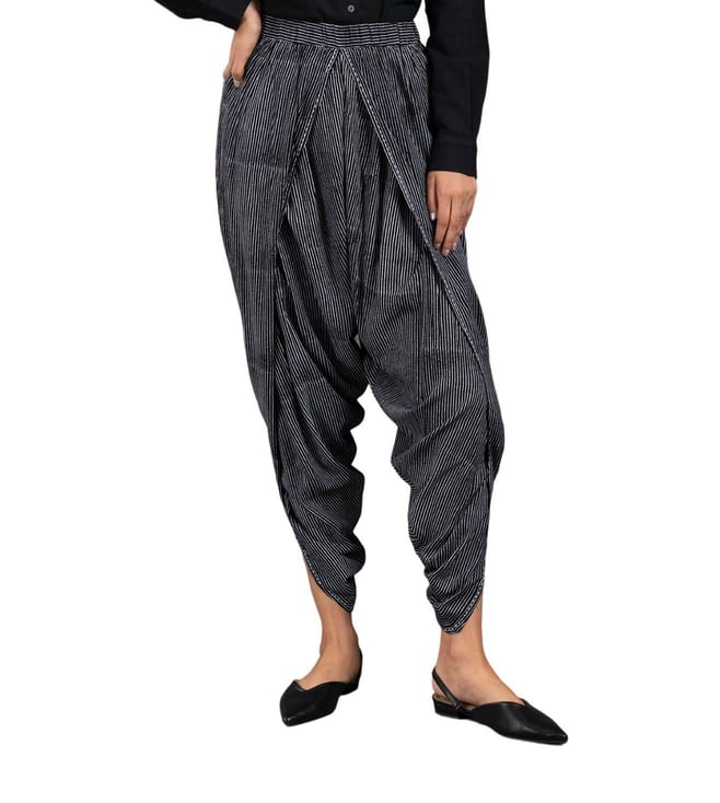 Buy Black Printed Top with Dhoti Pants & Jacket online | Looksgud.in