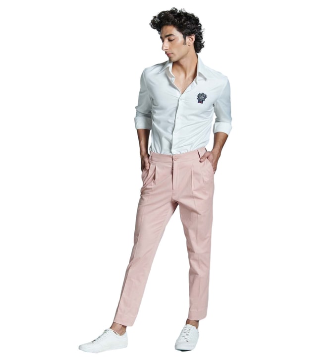 Louis Philippe Casual Trousers  Buy Louis Philippe Pink Trouser Online   Nykaa Fashion