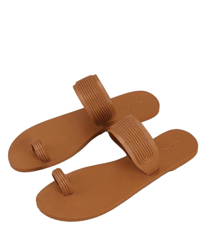 Buy Vaana Toe Ring Vegan Leather Slides Men Black Paaduks