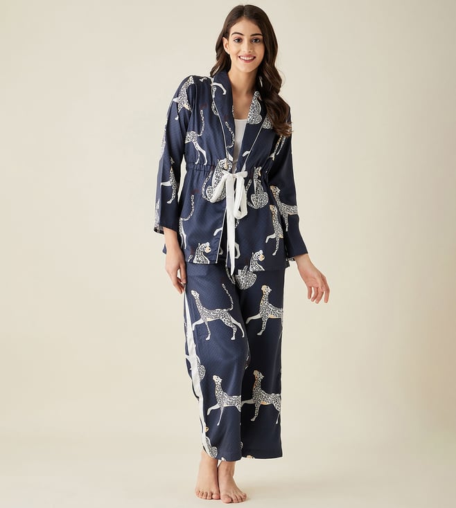 Satin discount leopard pyjamas