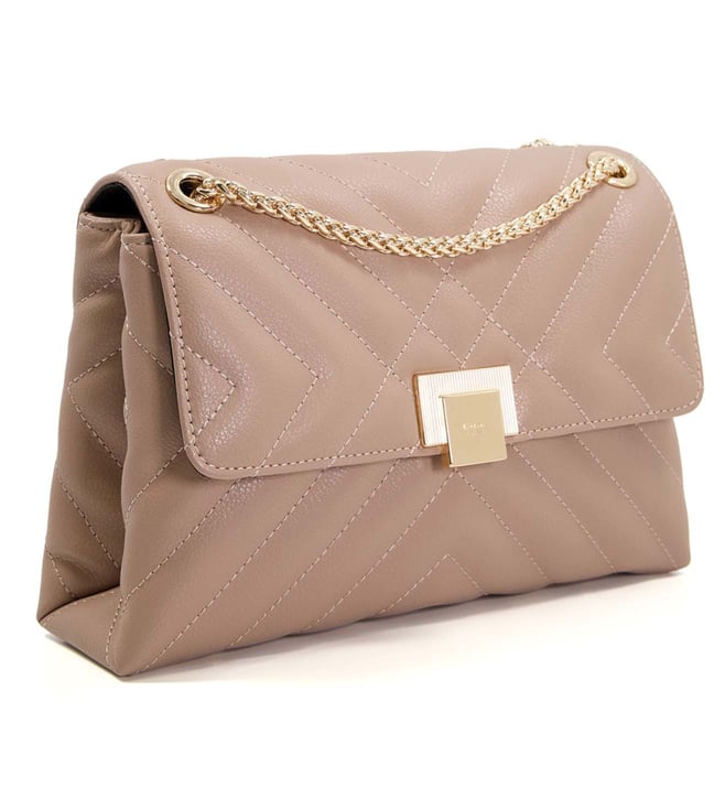 Dune London Taupe DORCHESTER Small Quilted Shoulder Bag