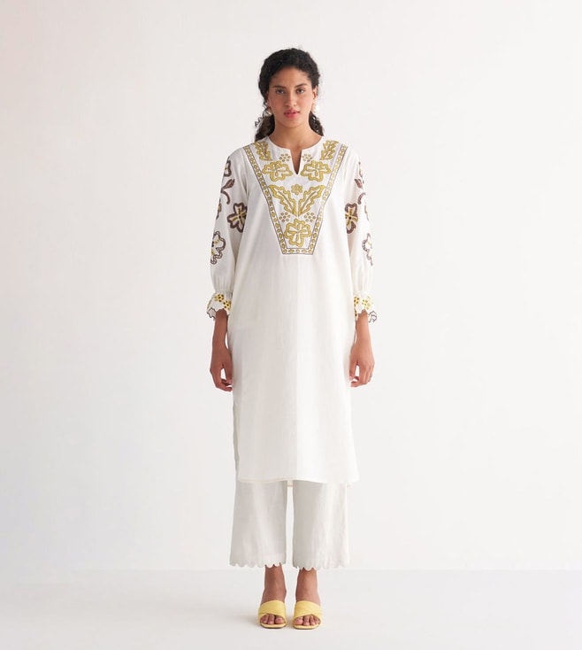 Queen of the night Tunic Dress with cross stitch embroidery