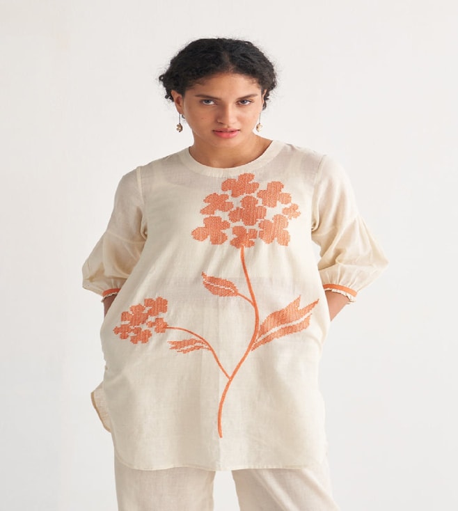 Buy Shree Womens Cotton Cross Stitch Embroidery Dark Red Kurti  XL at  Amazonin