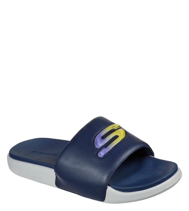 Buy Skechers Navy GAMBIX 2.0 UTOPO SERIES Logo Slide Sandals for